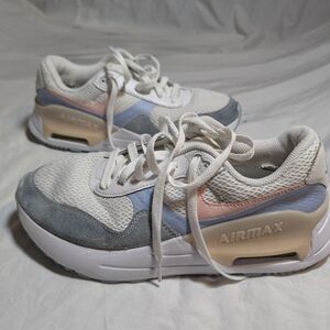 Nike Air Max SYSTM women's shoe in the White, Pink Bloom, Cobalt Bliss, Pearl